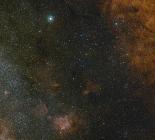 Foto: ESO / Digitized Sky Survey 2. Acknowledgment: Davide De Martin / S. Guisard